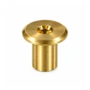 RAMPA RFL Cap Nut 9mm M6 16mm Brass – front view; 9 diameter, Hex 5 mm, Head Type Flat Head, Application Furniture joints and visible connections