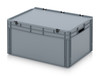 AUER Storage | EURO CONTAINERS with Hinge Lid in Plastic for Stackable Storage 800 x 600 x 435mm