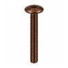 RAMPA KT 6mm Bolt Mushroom Head M6 40mm Hex 4 mm Brown Coated – front view; Steel, 6 diameter, Application Furniture and joinery fastening, Mounting Type Screw-in