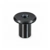 RAMPA RFL Cap Nut 9mm M6 12mm Steel Black Zinc – front view; 9 diameter, Hex 5 mm, Head Type Flat Head, Application Furniture joints and visible connections