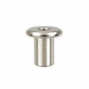RAMPA RFL Cap Nut 13mm M10 18mm Steel Nickel Plated – side view; Hex 6 mm, Head Type Flat Head, Application Furniture joints and visible connections, Suitable Materials wood;furniture panels;metal hardware