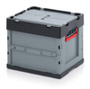 AUER Packaging foldable boxes with lid combine the protection of a closed storage container with the space-saving advantages of a collapsible design.