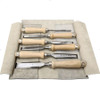 The MHG Messerschmidt 6-piece firmer chisel set provides a versatile selection of sizes for professional woodworking, carpentry and joinery.