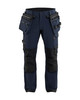 BLAKLADER Trousers | 1745 Navy Blue ToolRig Trousers with Kneepad Pockets in 4-Way Stretch