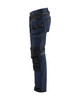 BLAKLADER Trousers | 1745 Navy Blue ToolRig Trousers with Kneepad Pockets in 4-Way Stretch