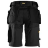 SNICKERS 6151 Mens Allround Work Black Shorts with Holster Pockets Cotton with Stretch that have Configuration available in Electrical