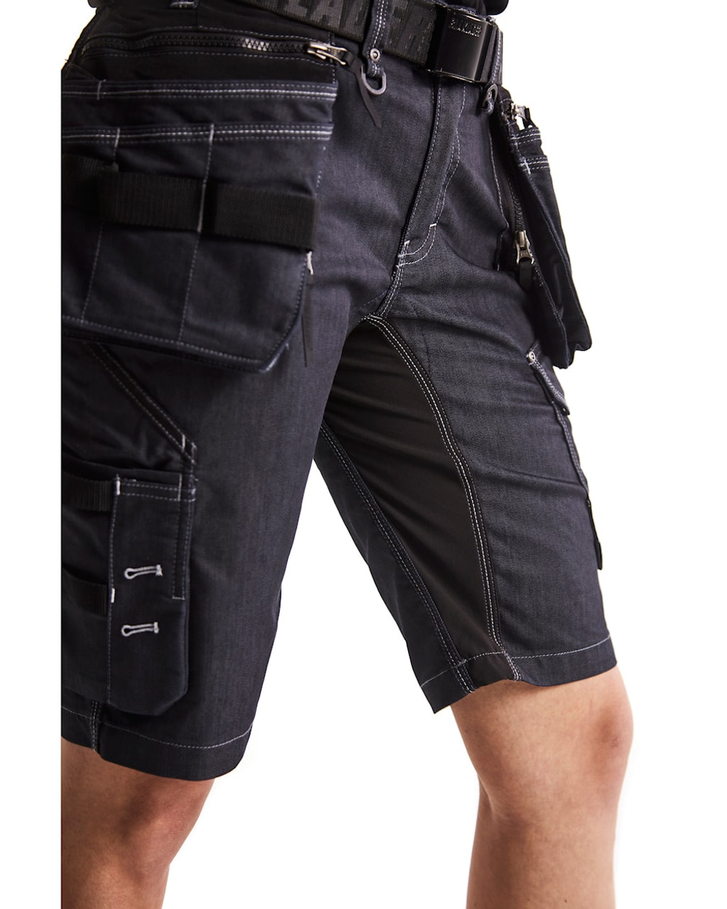 Suitable work Shorts available in Australia and New Zealand BLAKLADER Denim with Stretch Navy Blue Shorts for  Woman Carpenters