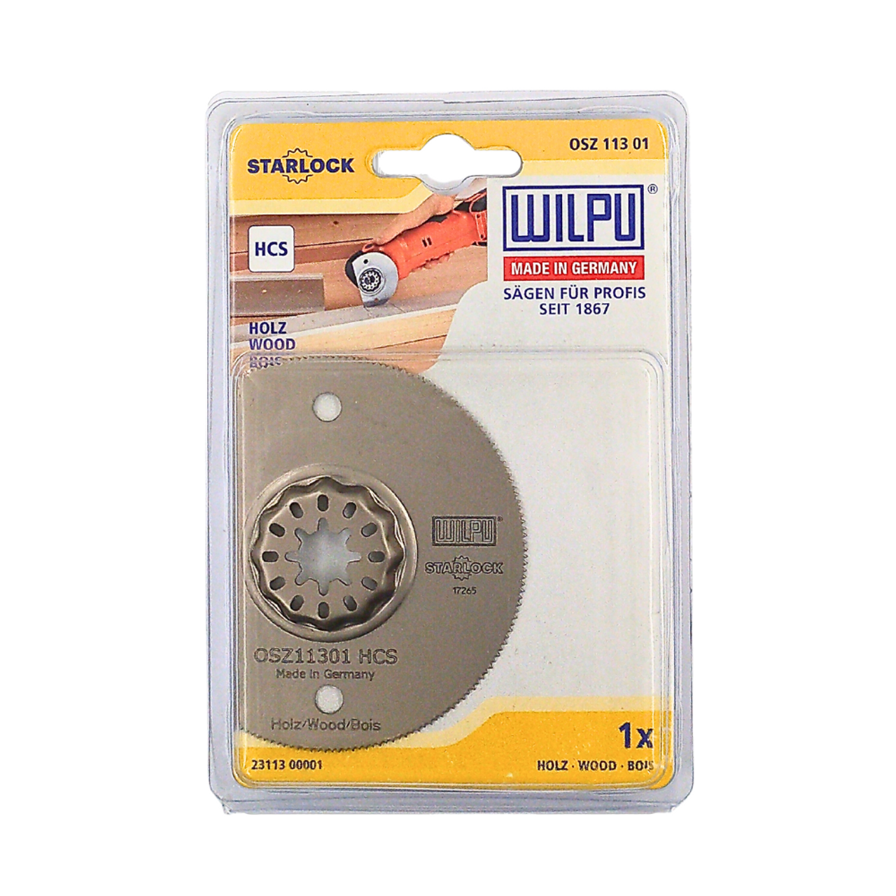 WILPU Multi Tool Blade for Timber, Plastics in corners, the OSZ 113 Saw Blade is for Semi Circular for Solid Timber