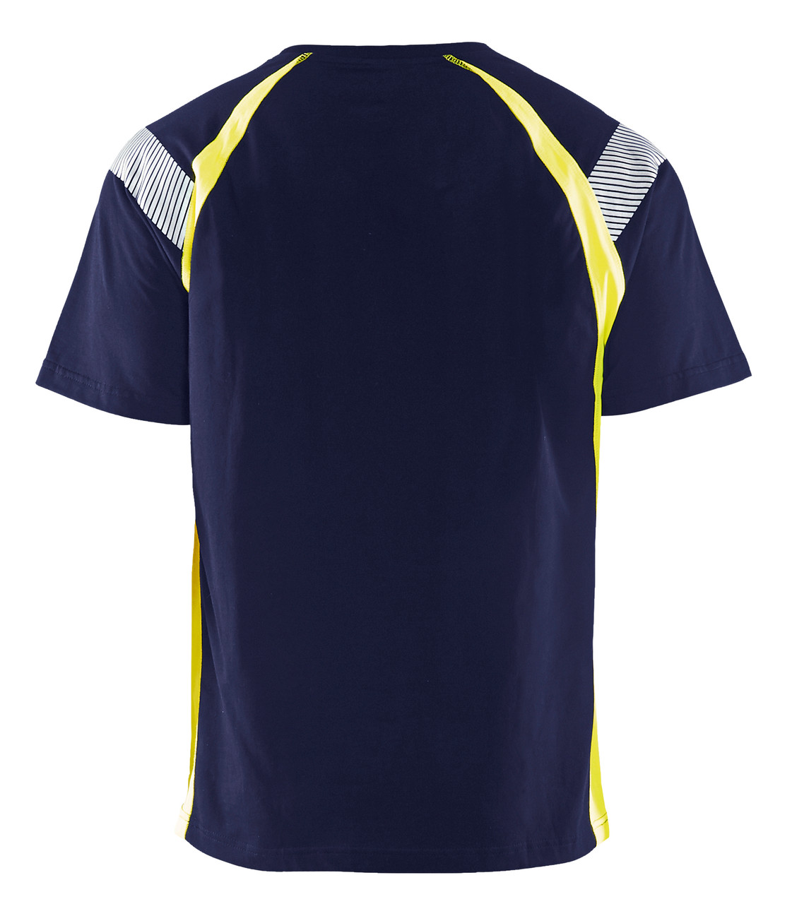 BLAKLADER Polyester Navy Blue  T-Shirt  for Carpenters that have UV Protection Reflective Tape  available in Australia and New Zealand