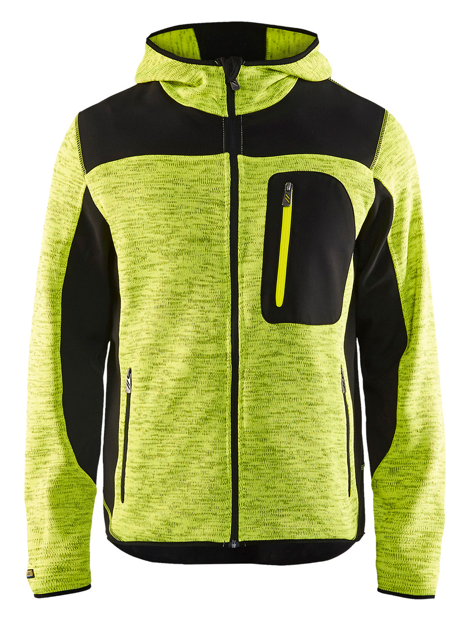 Stay cozy with the High Vis Yellow Blaklader Workwear hoodie, designed for both work and leisure with Full Zip.