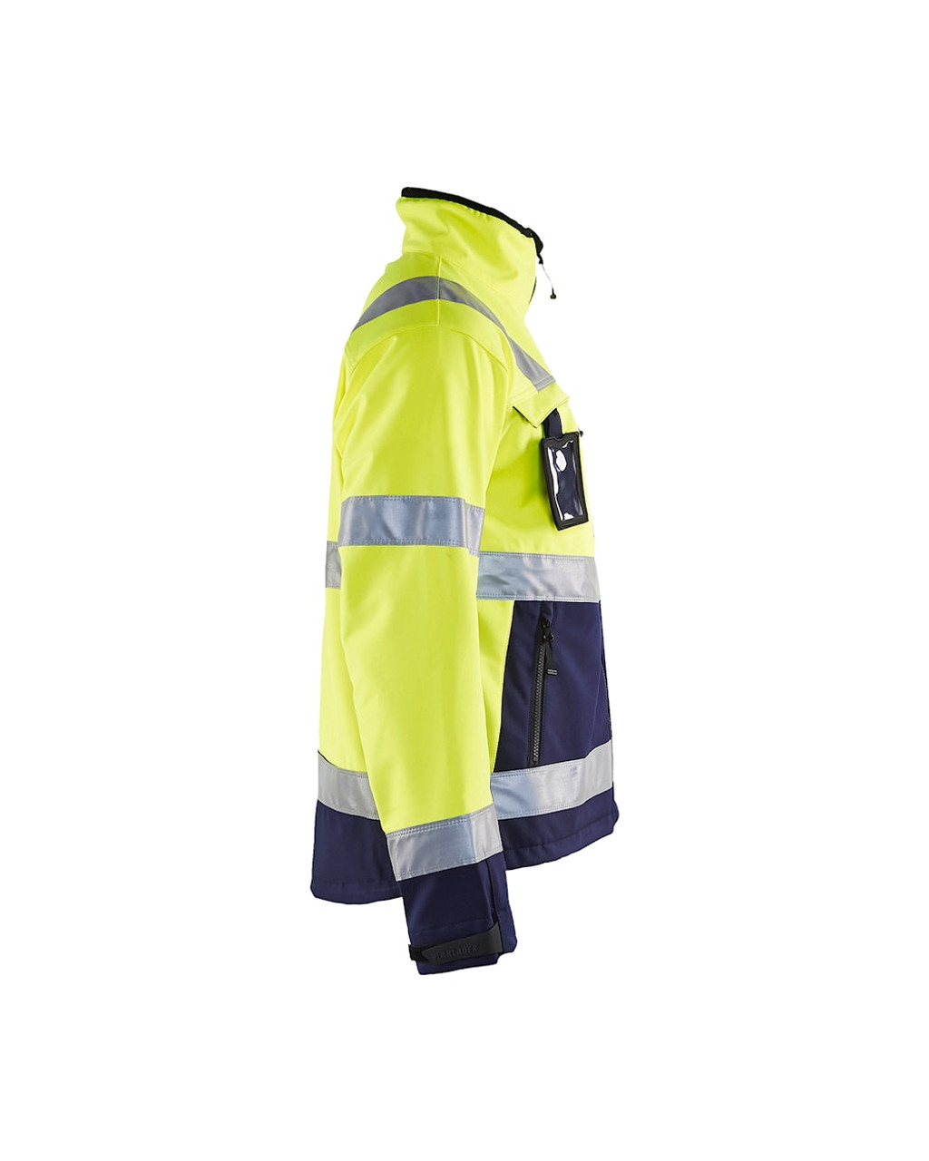 BLAKLADER Jacket | 4900 Mens High Vis Yellow /Navy Blue Jacket with Reflective Tape in Softshell