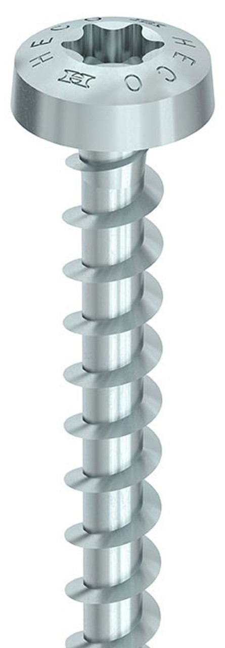 HECO Screws 4mm Pan Head Screws T20 with Full Thread in Silver Zinc