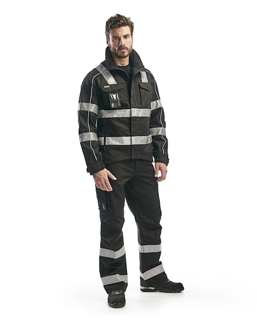 Suitable work Trousers available in Australia and New Zealand BLAKLADER Durable Poly/Cotton Blend Black Trousers for Electricians