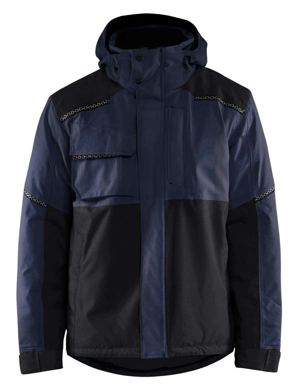 BLAKLADER Polyester Waterproof Dark Navy Blue  Jacket  for Electricians that have Full Zip  available in Australia and New Zealand