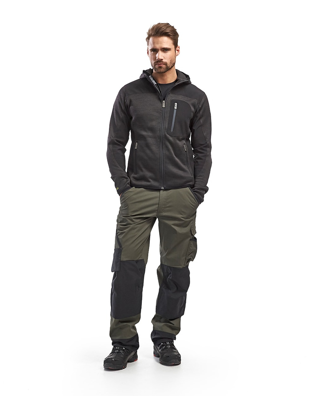 BLAKLADER Polyester Dark Grey  Hoodie  for Electricians that have Full Zip  available in Australia and New Zealand