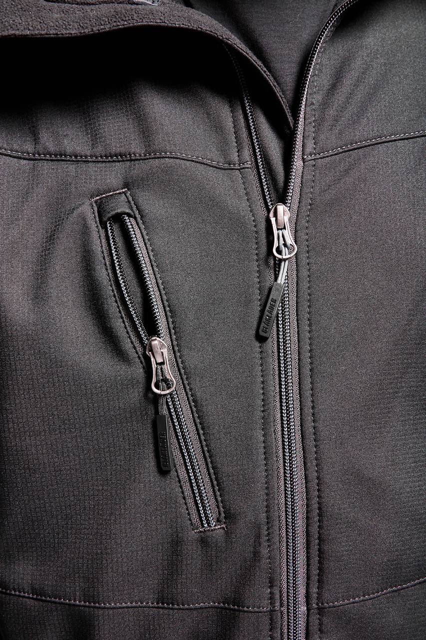 BLAKLADER Jacket | 4950 Mens Black /Grey Jacket with Full Zip in Softshell