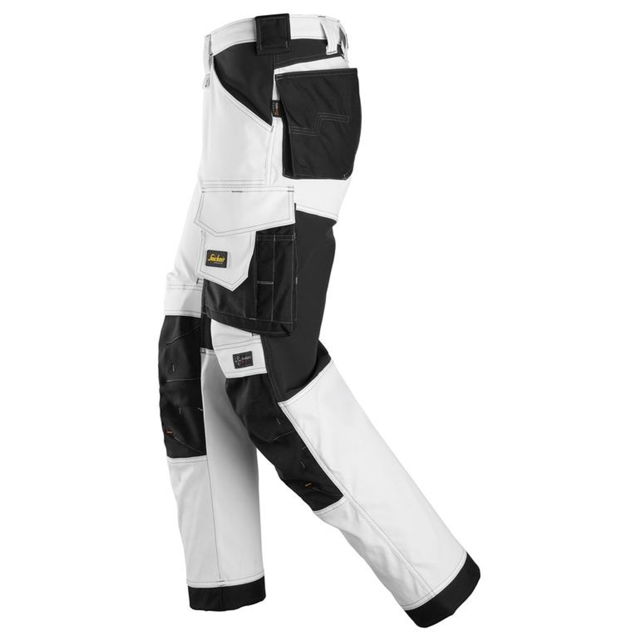 SNICKERS Trousers | 6351 Allround Work White  Pinters Trousers with Kneepad Pockets and Cotton with Stretch