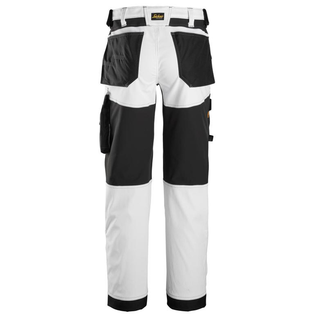 SNICKERS Trousers | 6351 Allround Work White Pinters Trousers with Kneepad Pockets and Cotton with Stretch