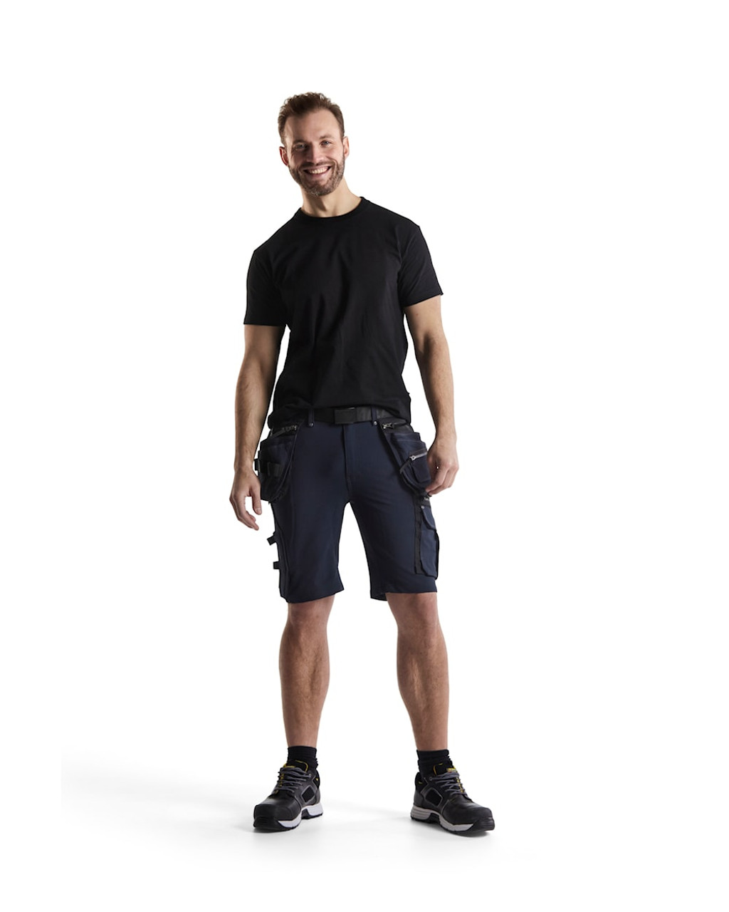 Suitable work Shorts available in Australia and New Zealand BLAKLADER 4-Way Stretch Dark Navy Blue Shorts for Carpenters