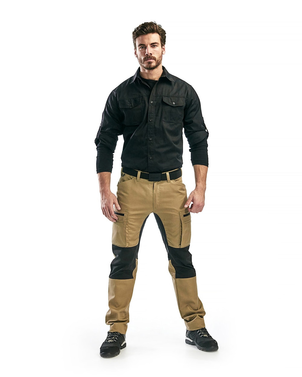 BLAKLADER Cotton Black  Shirt , the loose fit allows for ease of movement throughout the day, while the plastic buttons provide practicality.