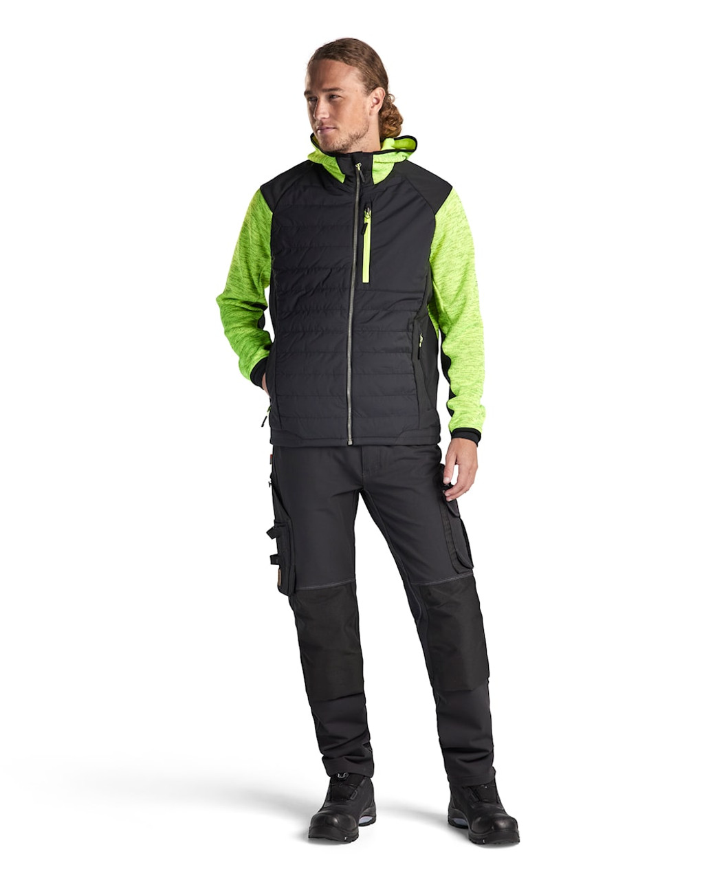 The Blaklader jacket in High Vis Yellow is a stylish choice for work and leisure.