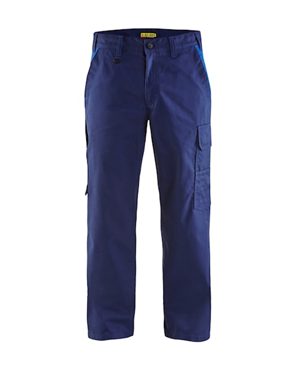 BLAKLADER  1404 Industry Navy Blue Trousers in Durable Poly/Cotton Blend functional features include a removable ID pocket, wide belt loops, multiple storage pockets,