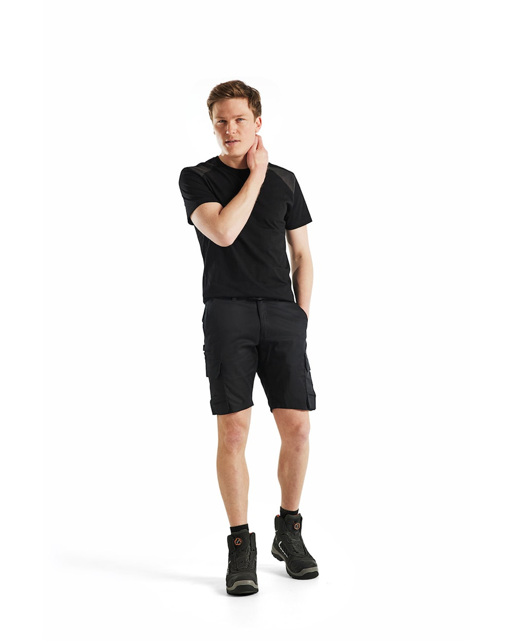 BLAKLADER 2-Way Stretch Black Shorts for Carpenters that have Scratch Free  available in Australia and New Zealand