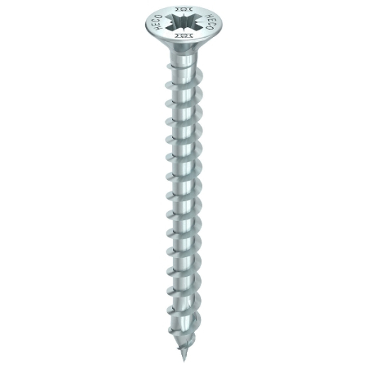 HECO Countersunk Head Screws | 4mm Silver Zinc Countersunk Head Screws with PZ Drive for Carpentry Screws, Melamine Screws Screws and Fasteners