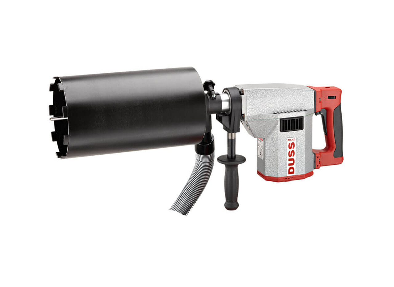 DUSS DIA 303 Core Drill  with Freehand and a robust 2000W motor, this core drill features an enormous drilling range of up to 300 mm