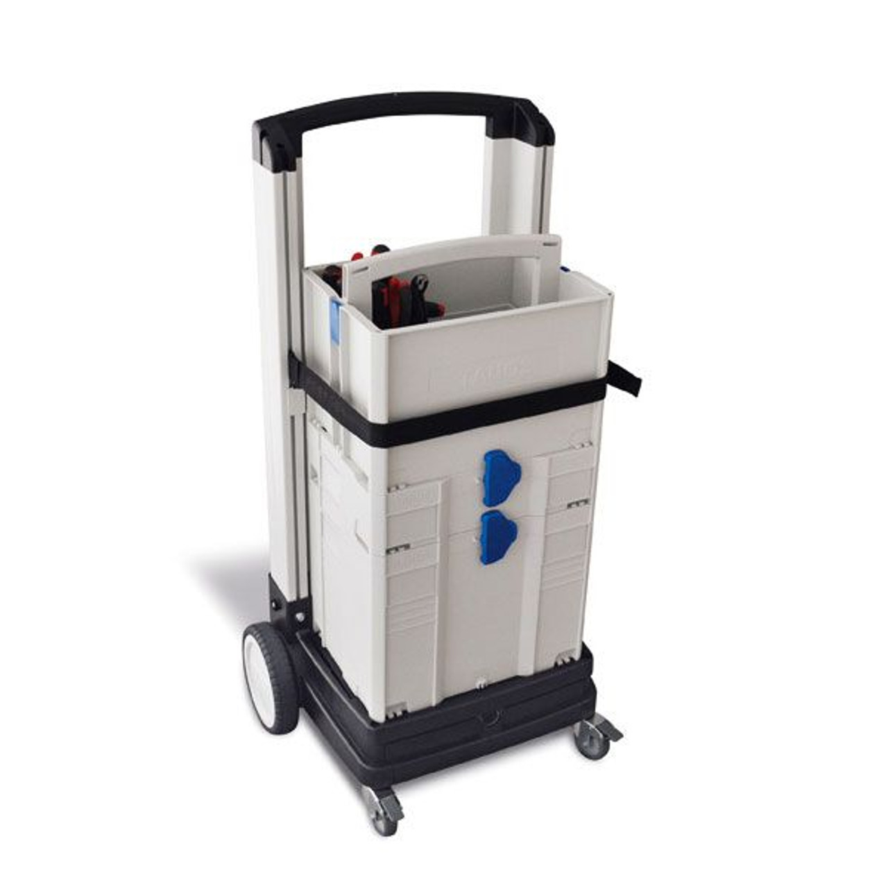 Discover the TANOS SYS-ROLL Systainer Transport Trolley, designed for efficient movement of Systainers. Discover the TANOS SYS-ROLL Systainer Transport Trolley, designed for efficient movement of Systainers.