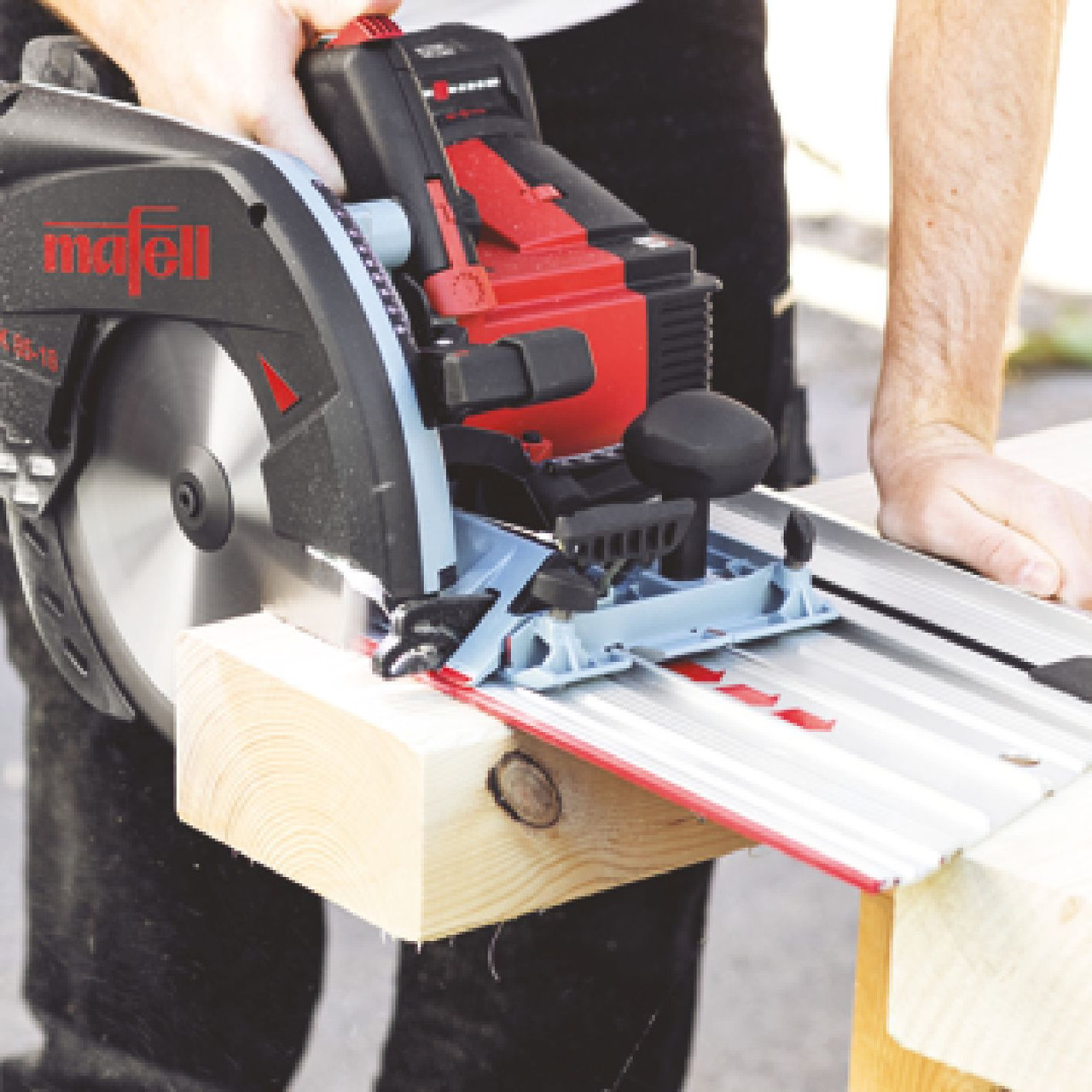 Mafell Guide Track L is compatible with models such as the K85, KSS80Ec, and the NFU 50 grooving cutter