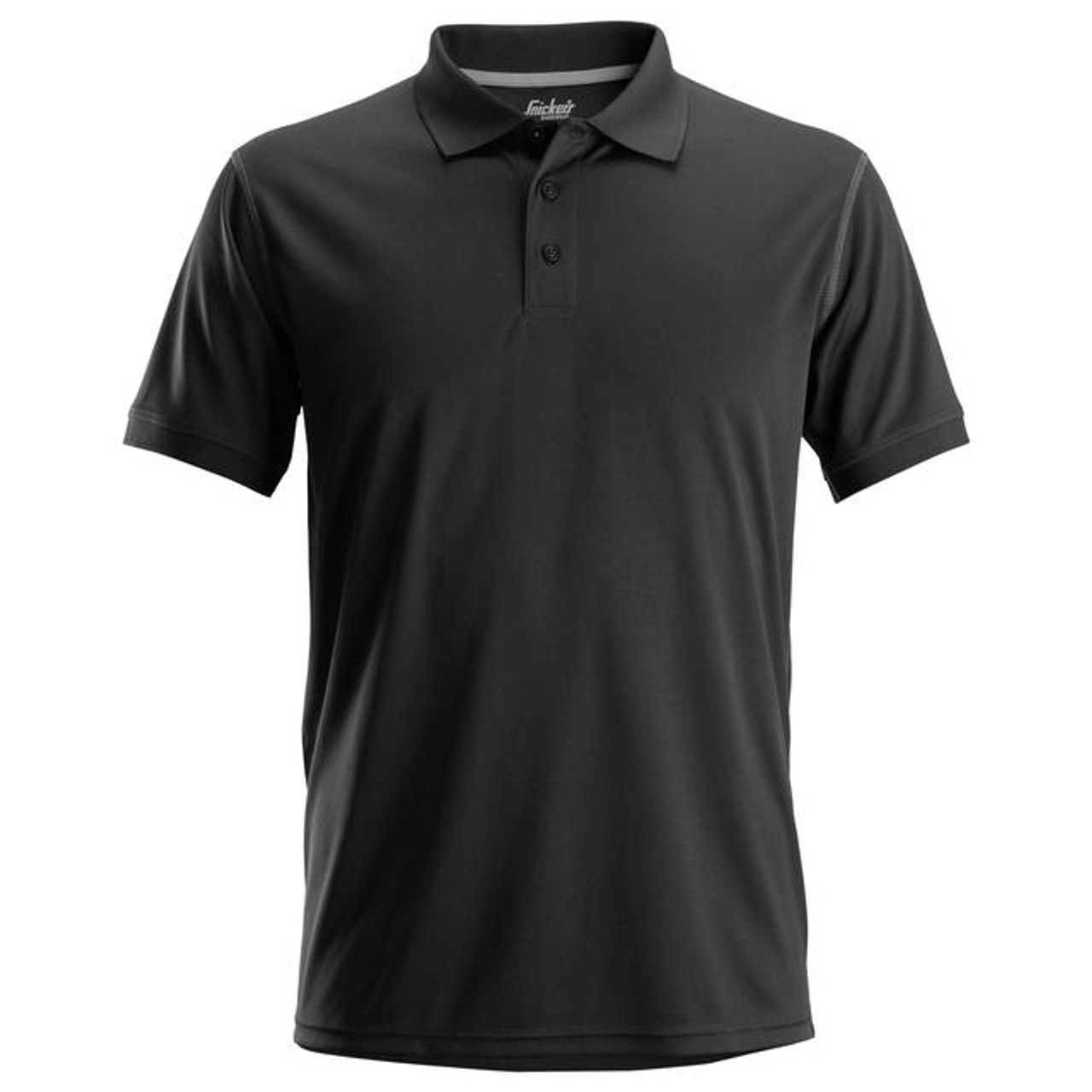 The SNICKERS 2721 Black Short Sleeve Allround Work Polo Shirt is a lightweight, eco-friendly workwear option made from 100% recycled polyester.