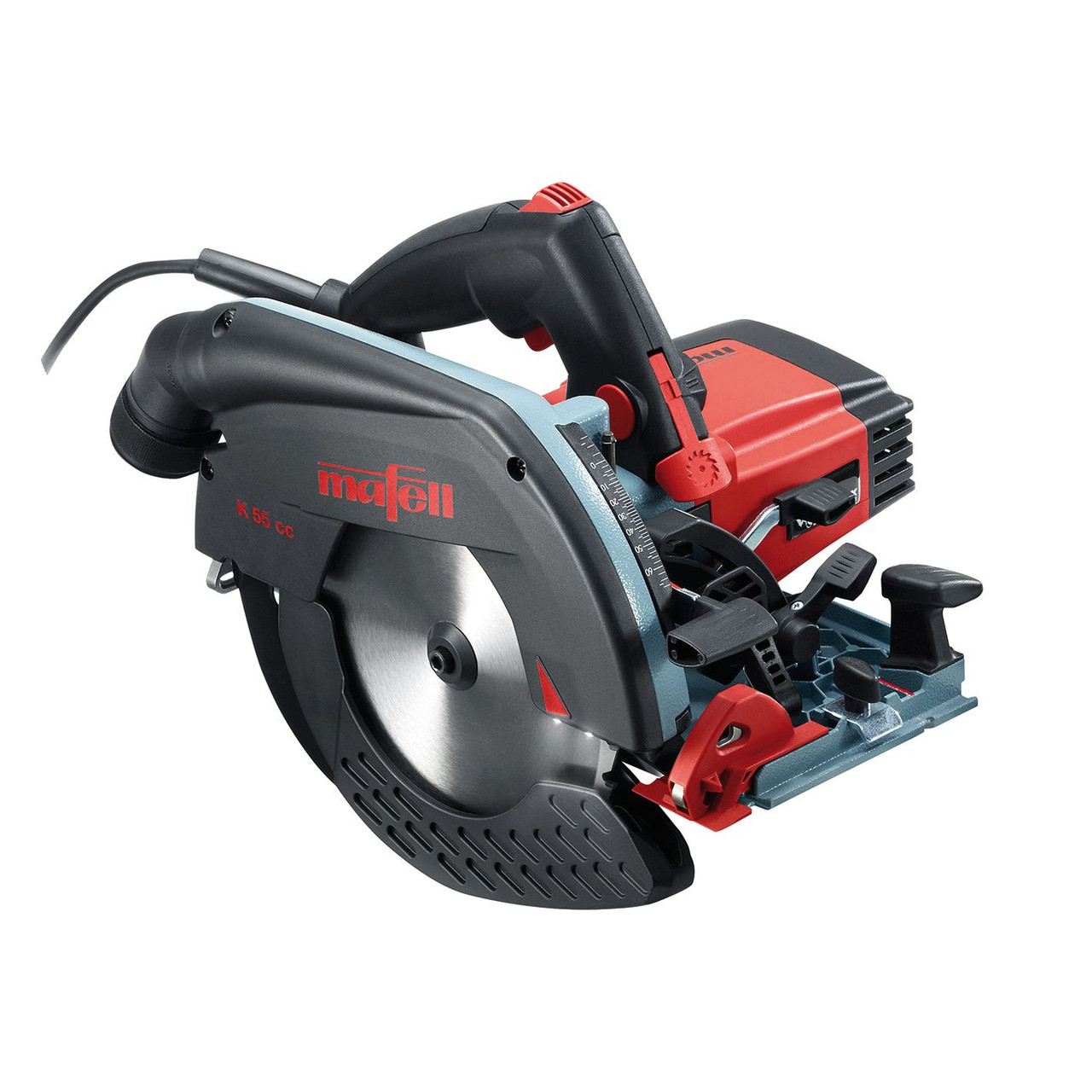 The MAFELL K 55 cc is a powerful corded circular saw designed for precision and efficiency in carpentry