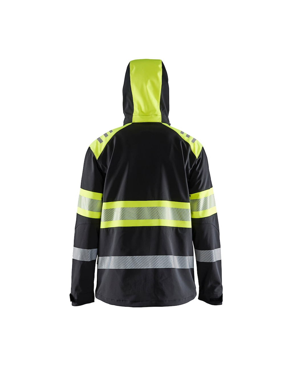 BLAKLADER Jacket  4494  with  for BLAKLADER Jacket  | 4494 Mens Black / High Vis Yellow Full Zip Jacket in Reflective Tape Softshell that have Full Zip  available in Australia and New Zealand