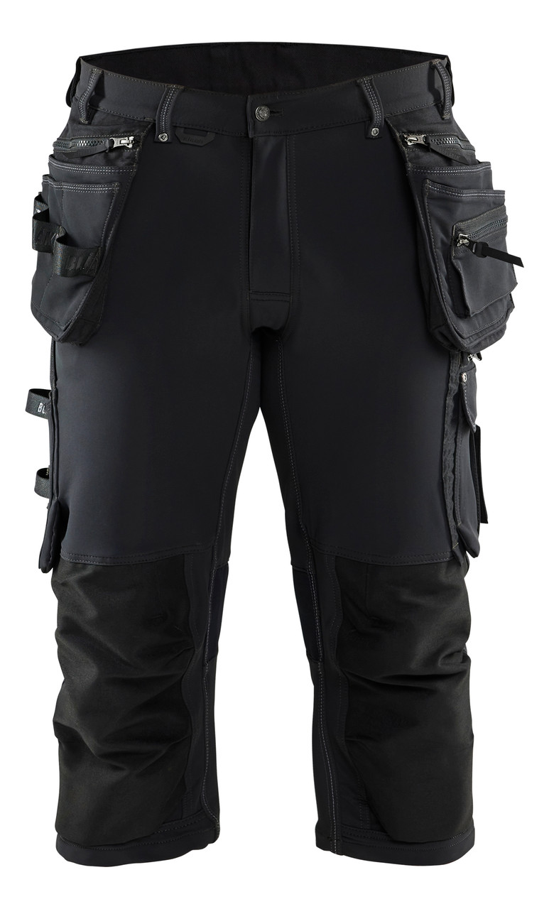 BLAKLADER 4-Way Stretch Black Shorts for Carpenters that have Kneepad Pockets  available in Australia and New Zealand