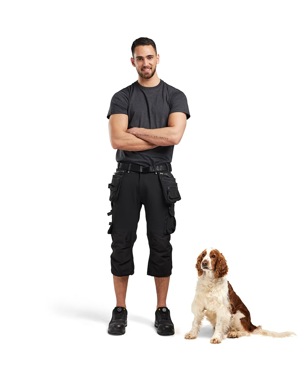 BLAKLADER 4-Way Stretch Black Shorts for Carpenters that have Kneepad Pockets  available in Australia and New Zealand