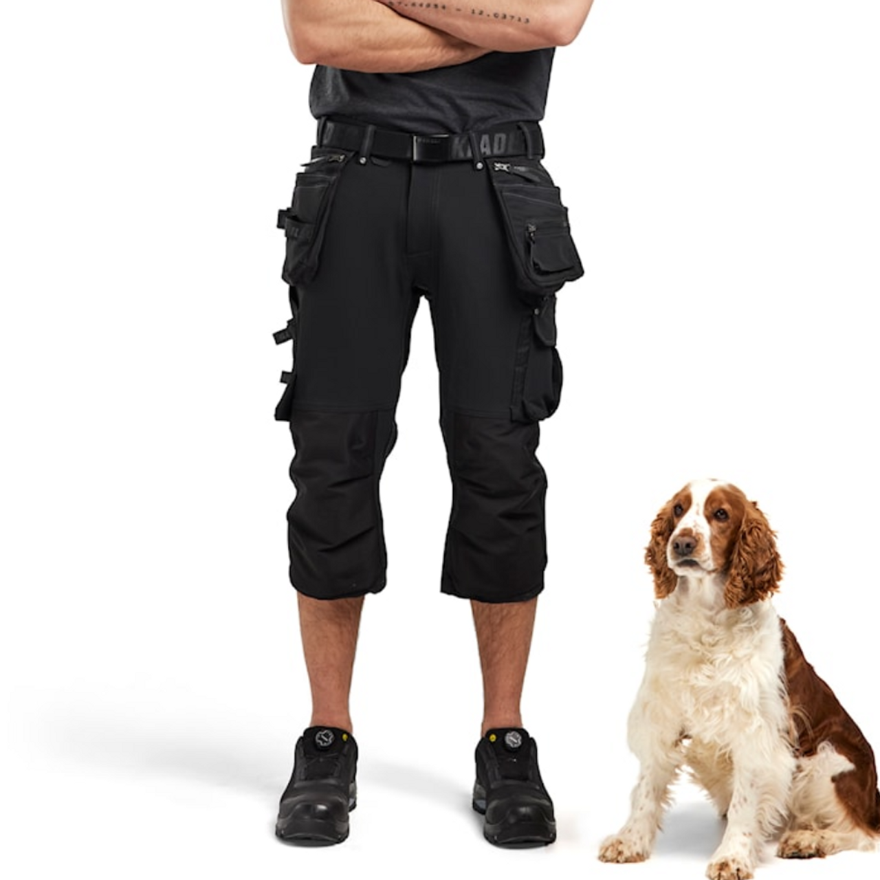 BLAKLADER 4-Way Stretch Black Shorts for Carpenters that have Kneepad Pockets  available in Australia and New Zealand