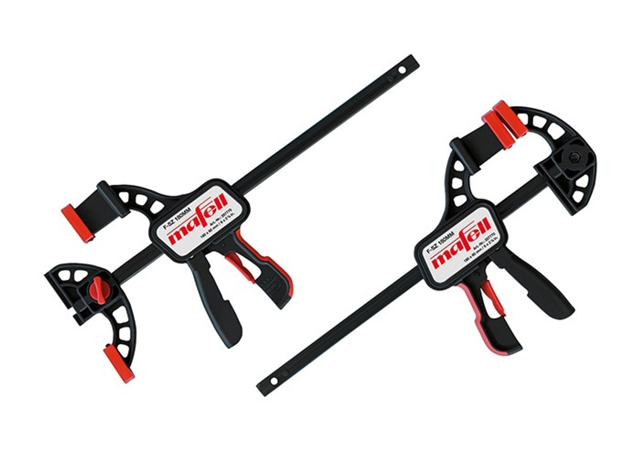 The MAFELL F-SZ Clamps are designed specifically for use with guide rails, offering a clamping capacity of 180mm. available in Perth, Sydney and Brisbane