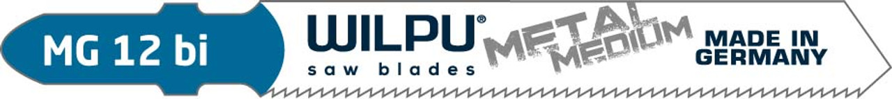 WILPU MG 12 bi Jigsaw Blade produced as a 75mm Medium Material Jigsaw Blade for Steel