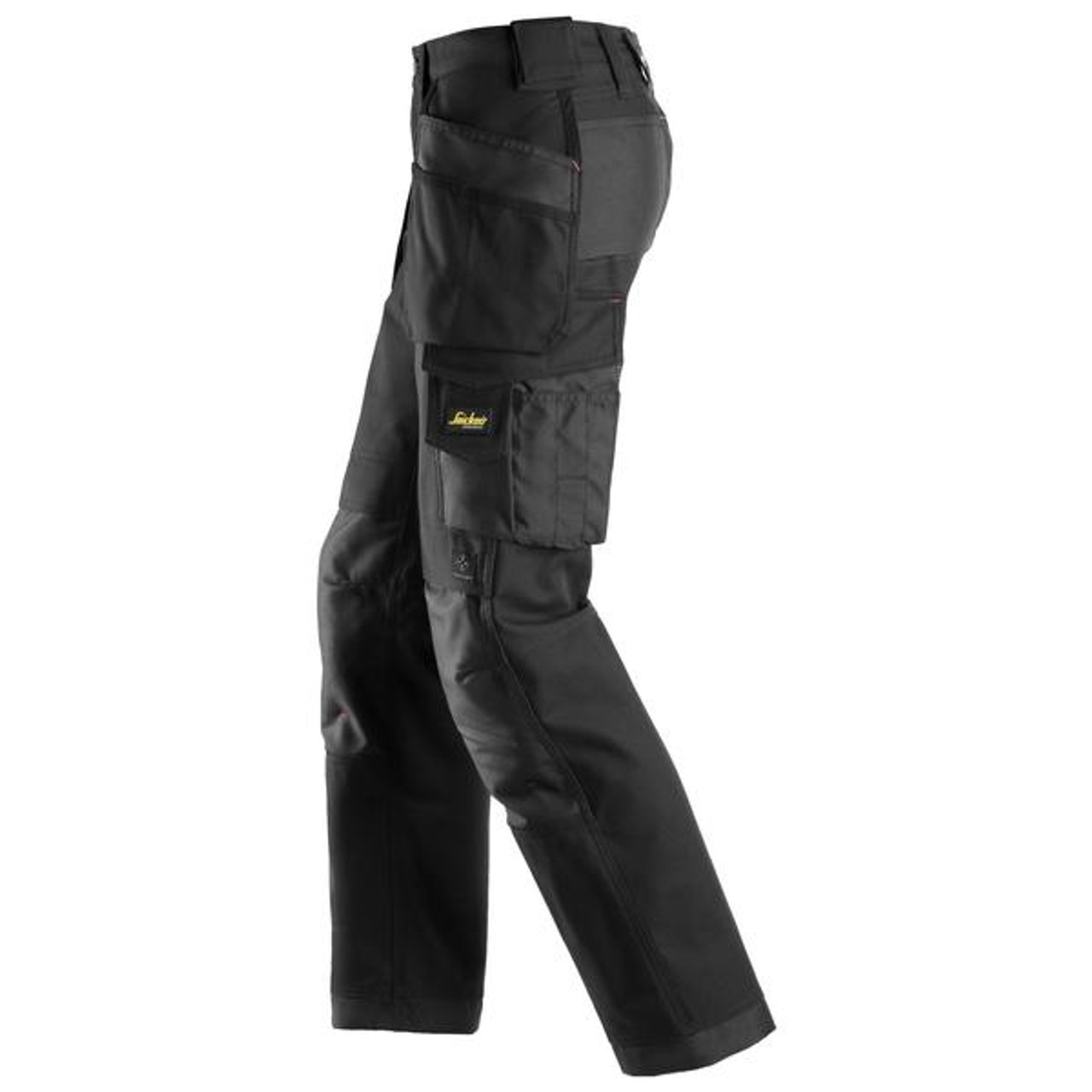 Buy online in Australia, New Zealand and Canada SNICKERS Canvas Black Trousers for Electricians that have Kneepad Pockets