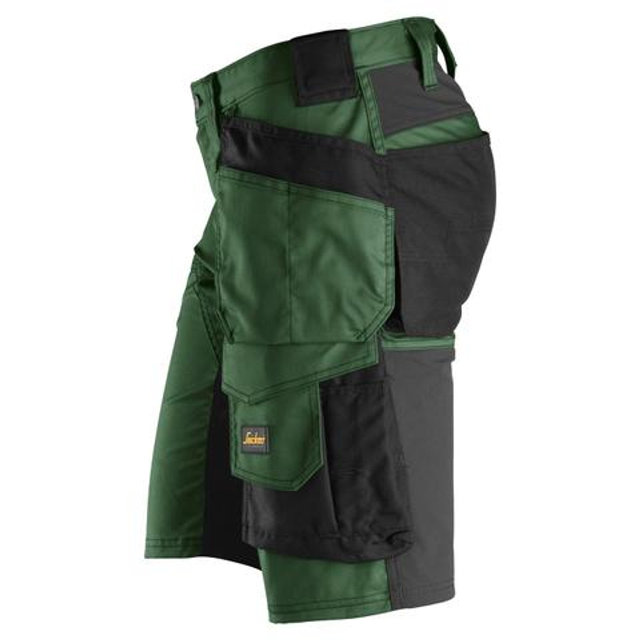 SNICKERS Cotton with Stretch Green Shorts for Carpenters that have Holster Pockets  available in Australia and New Zealand