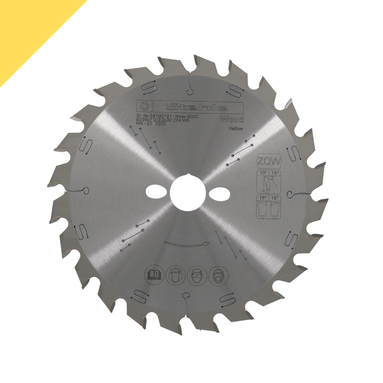 Craftsman Hardware supplies STEHLE ZQW ⌀235 x 30 Saw Blade for Solid Timber with ATB for the Joinery Industry and Carpenters in Glen Waverley, Bayswater and Mitcham