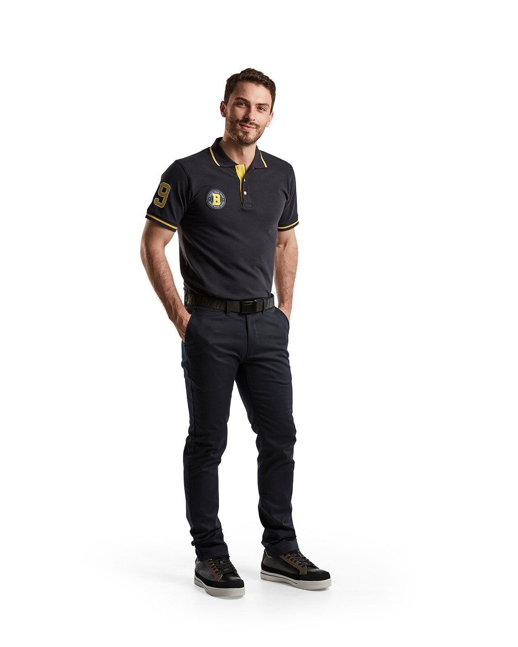 Buy online in Australia and New Zealand BLAKLADER 2-Way Stretch Dark Navy Blue Trousers for Electricians that are looking for comfortable work trousers.