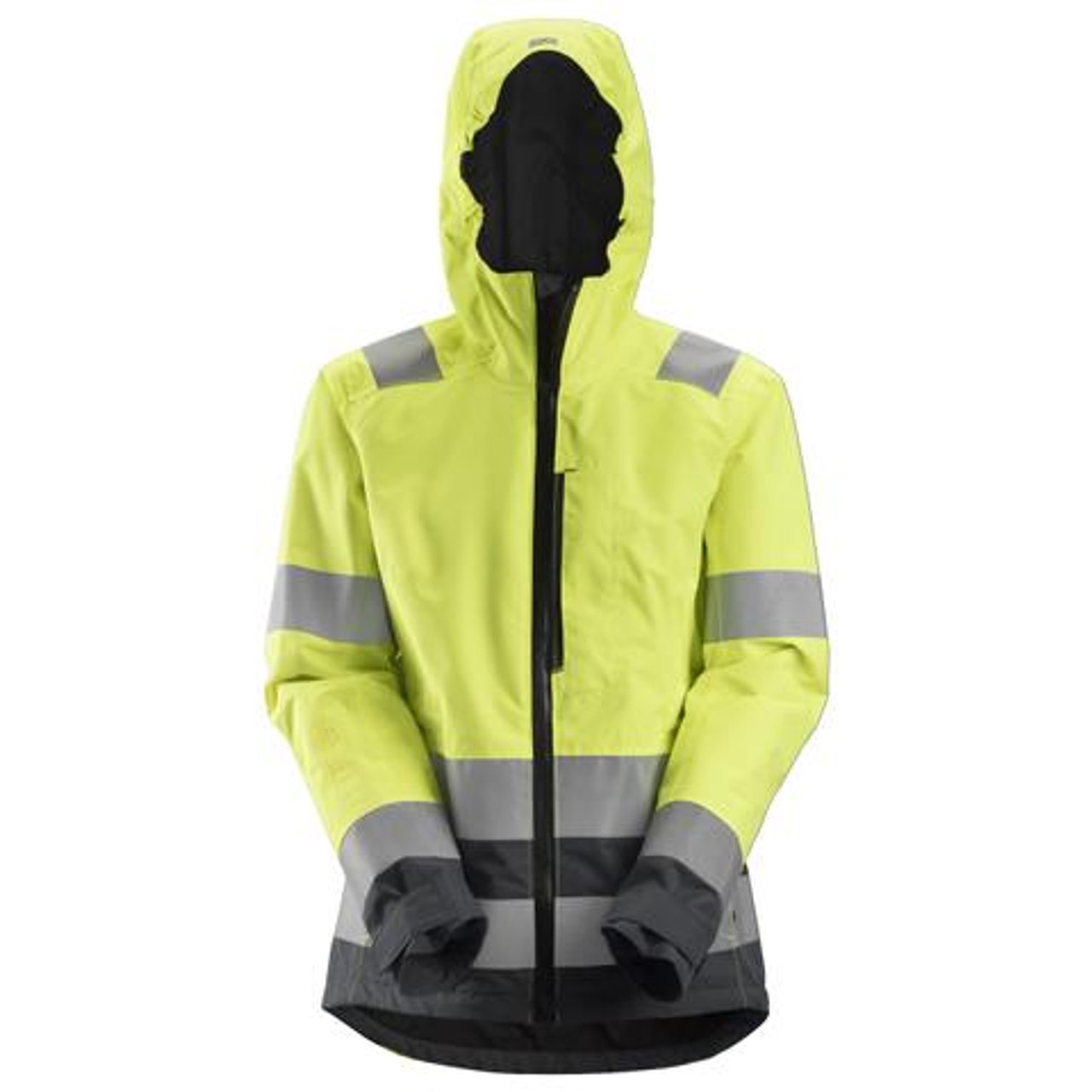 SNICKERS Jackets | Womens 1347 Hi Vis Yellow/Steel Grey Waterproof Shell Jackets with Reflective Tape