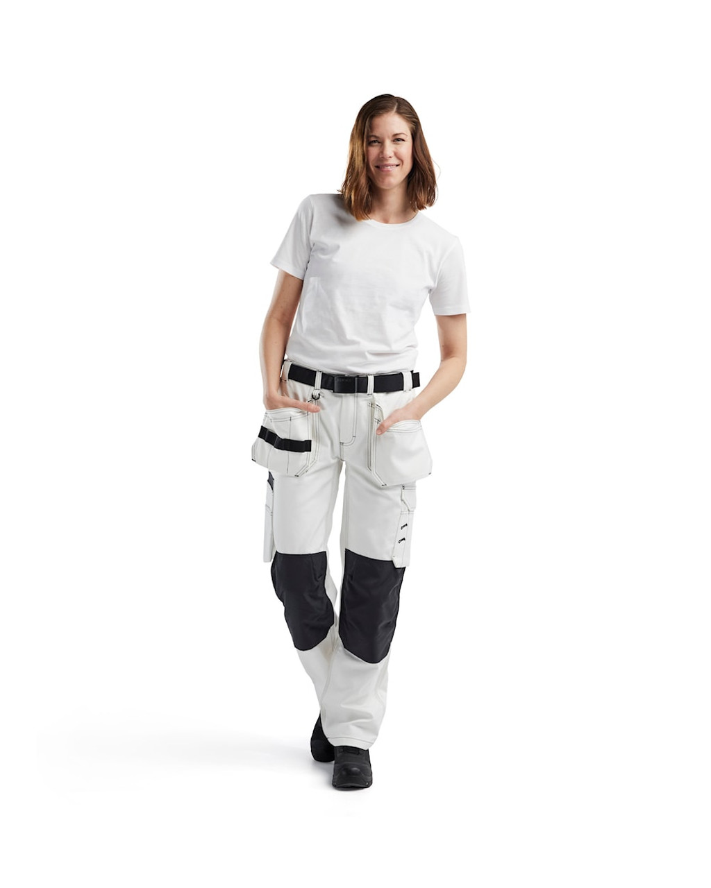 Stay comfortable and stylish with the White Blaklader Workwear Womens t-shirt model 3334, crafted from soft Cotton for all-day wear.