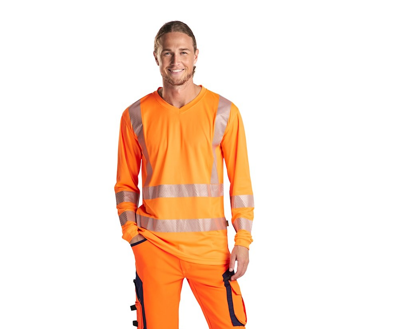 T-Shirt  3386 with  for Blaklader  T-Shirt  | 3385 High Vis Orange UV Protection T-Shirt with Reflective Tape Polyester that have UV Protection  available in Australia and New Zealand