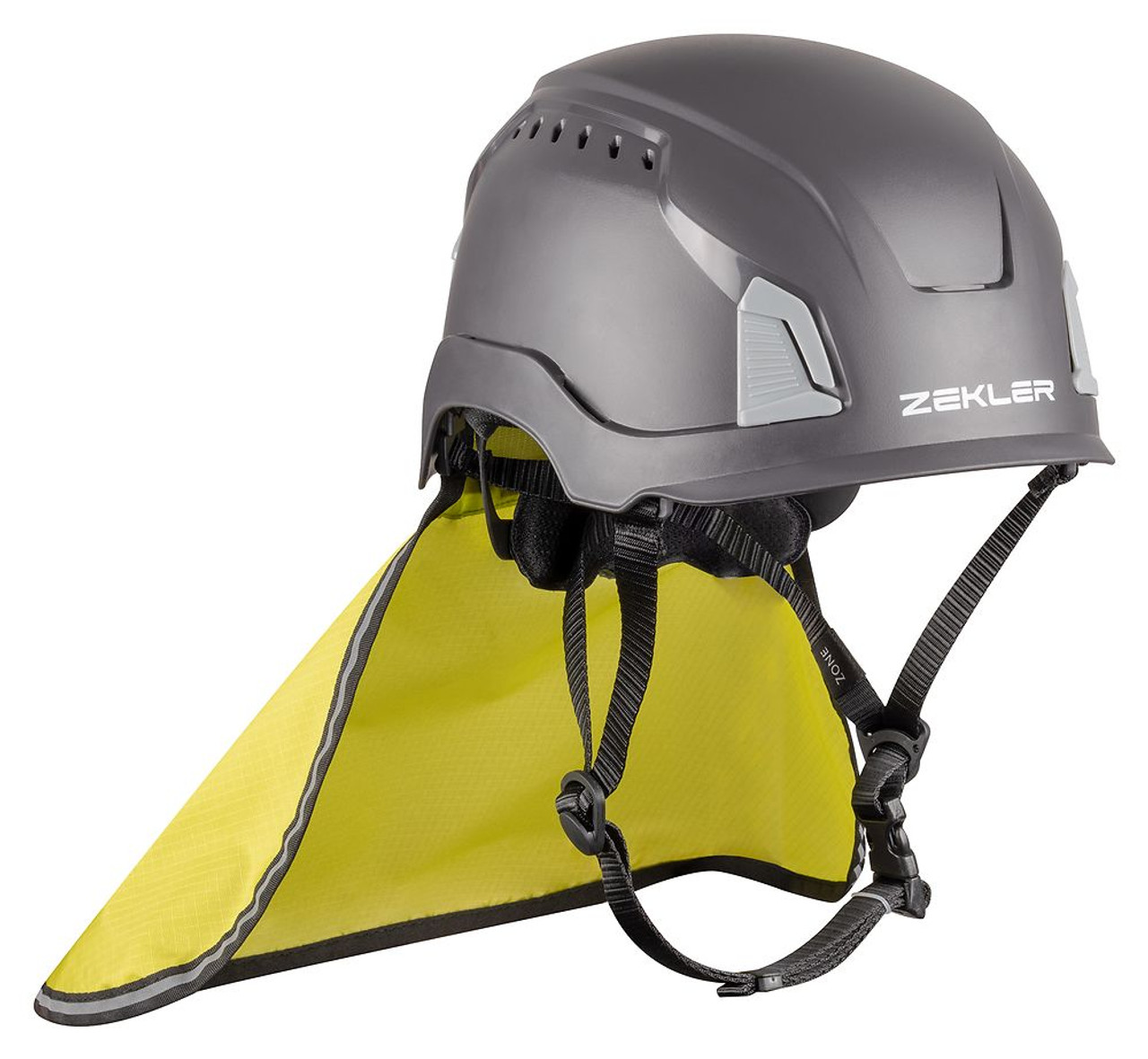 zekler safety helmet high vis yellow neck protector