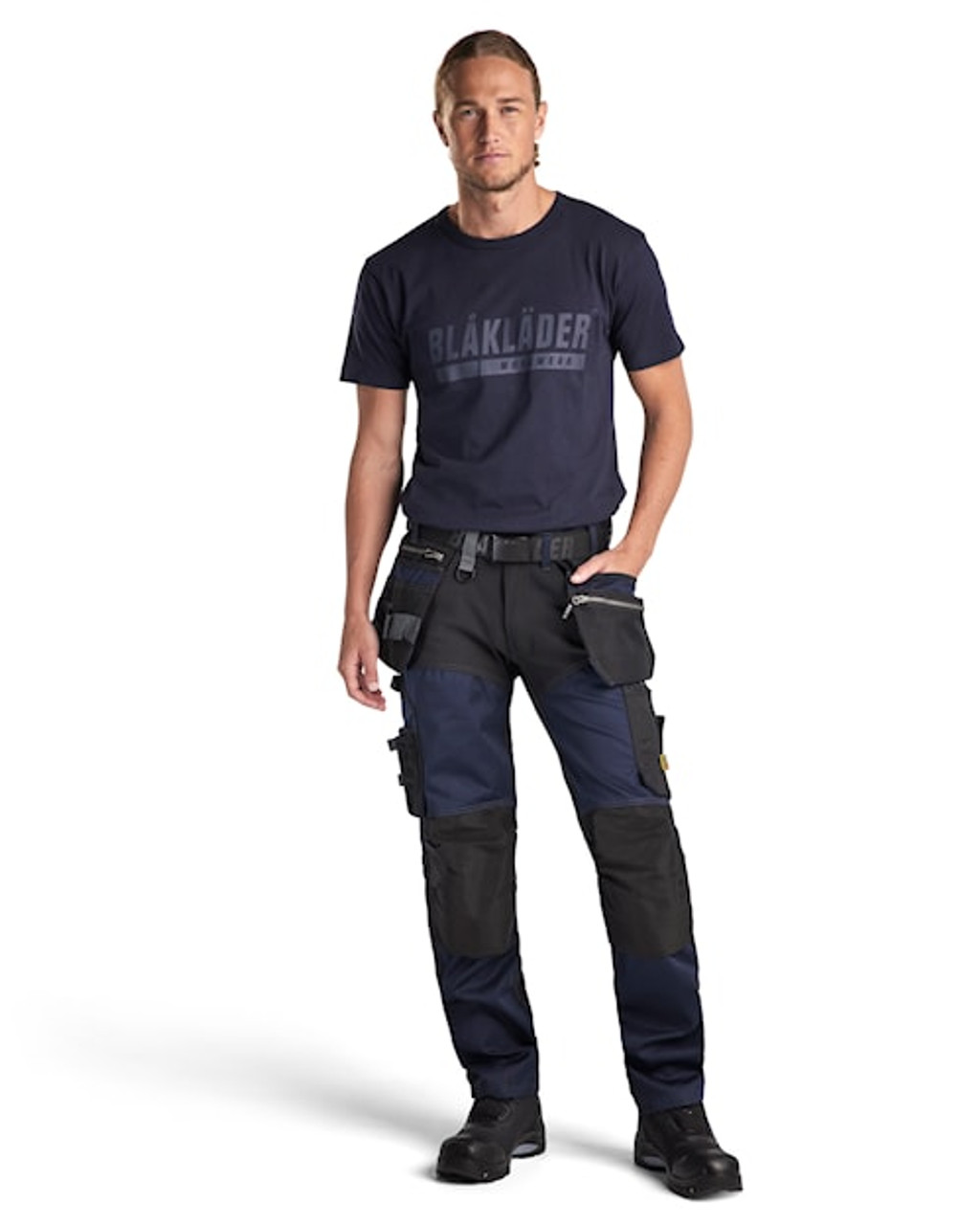 BLAKLADER Trousers | 1599  Craftsman Dark Navy Blue Trousers with Kneepad Pockets and Holster Pockets Cotton with Stretch