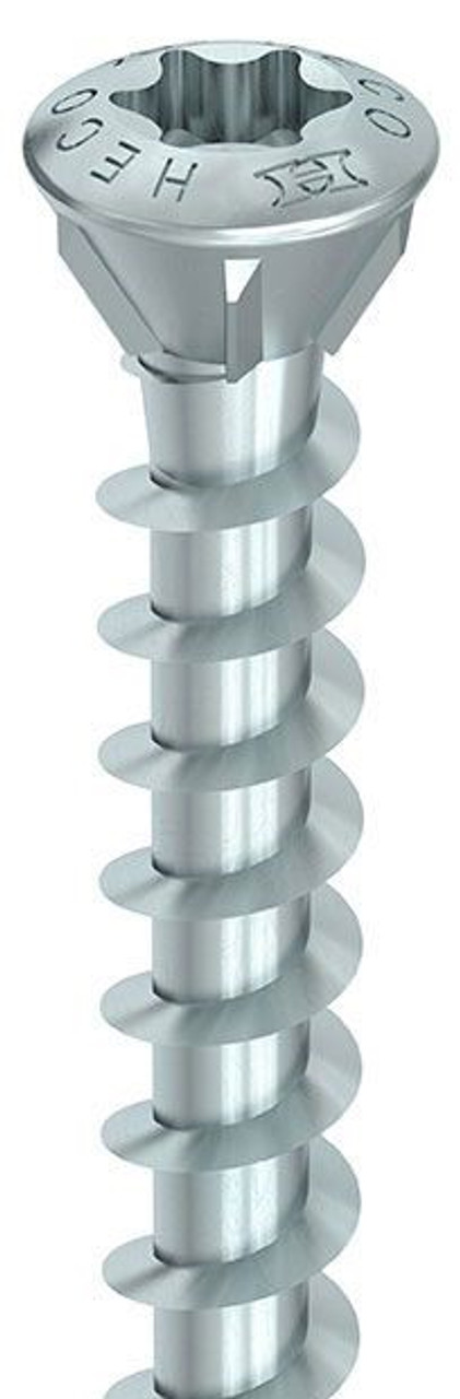 HECO Screws 4mm Raised Countersunk Head Screws T15 with Full Thread FLOORBOARD in Silver Zinc