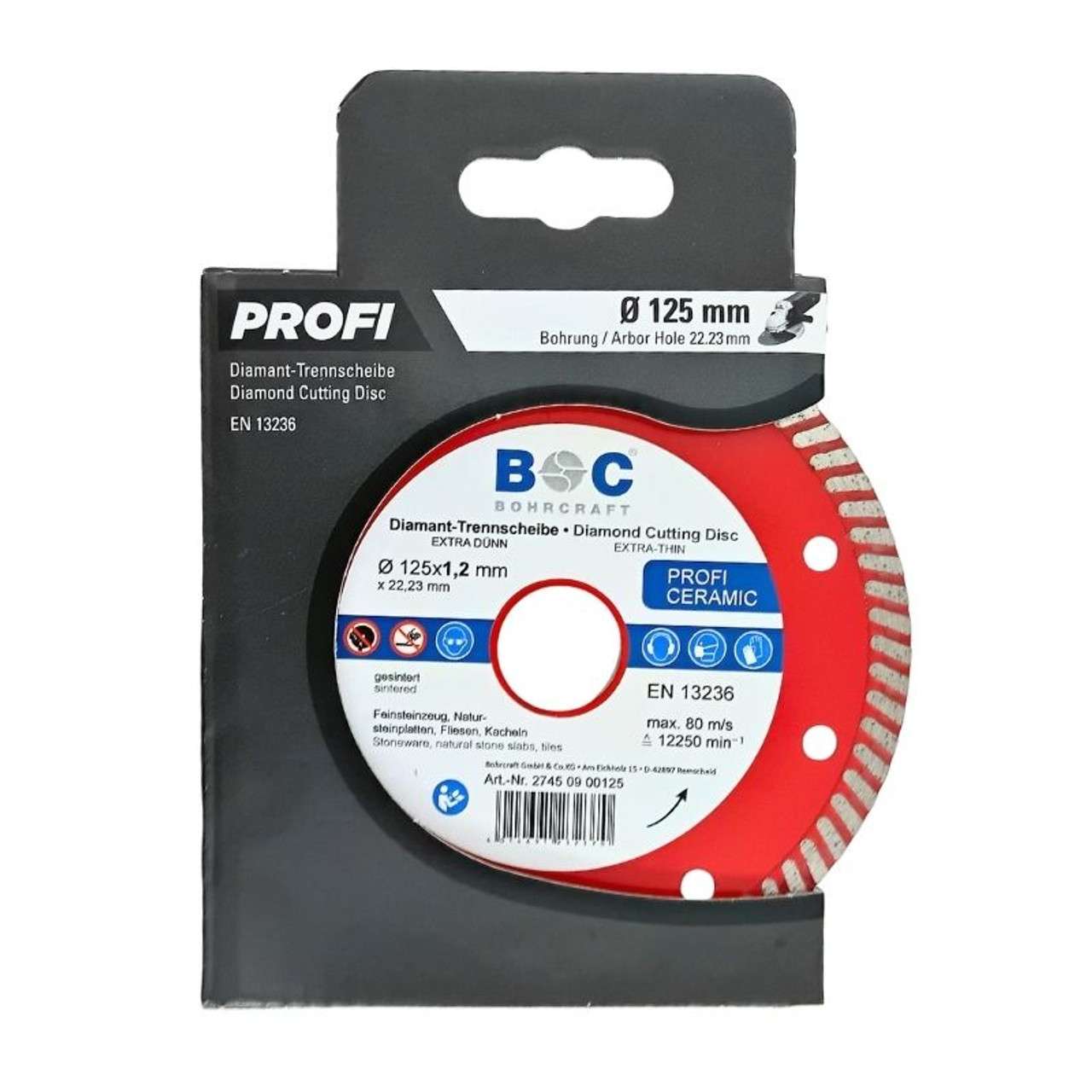 The BOHRCRAFT 2745 Diamond Thin Cutting Disc is designed for precision, speed, and durability when working with mineral-based materials. The BOHRCRAFT 2745 Diamond Thin Cutting Disc is designed for precision, speed, and durability when working with mineral-based materials.